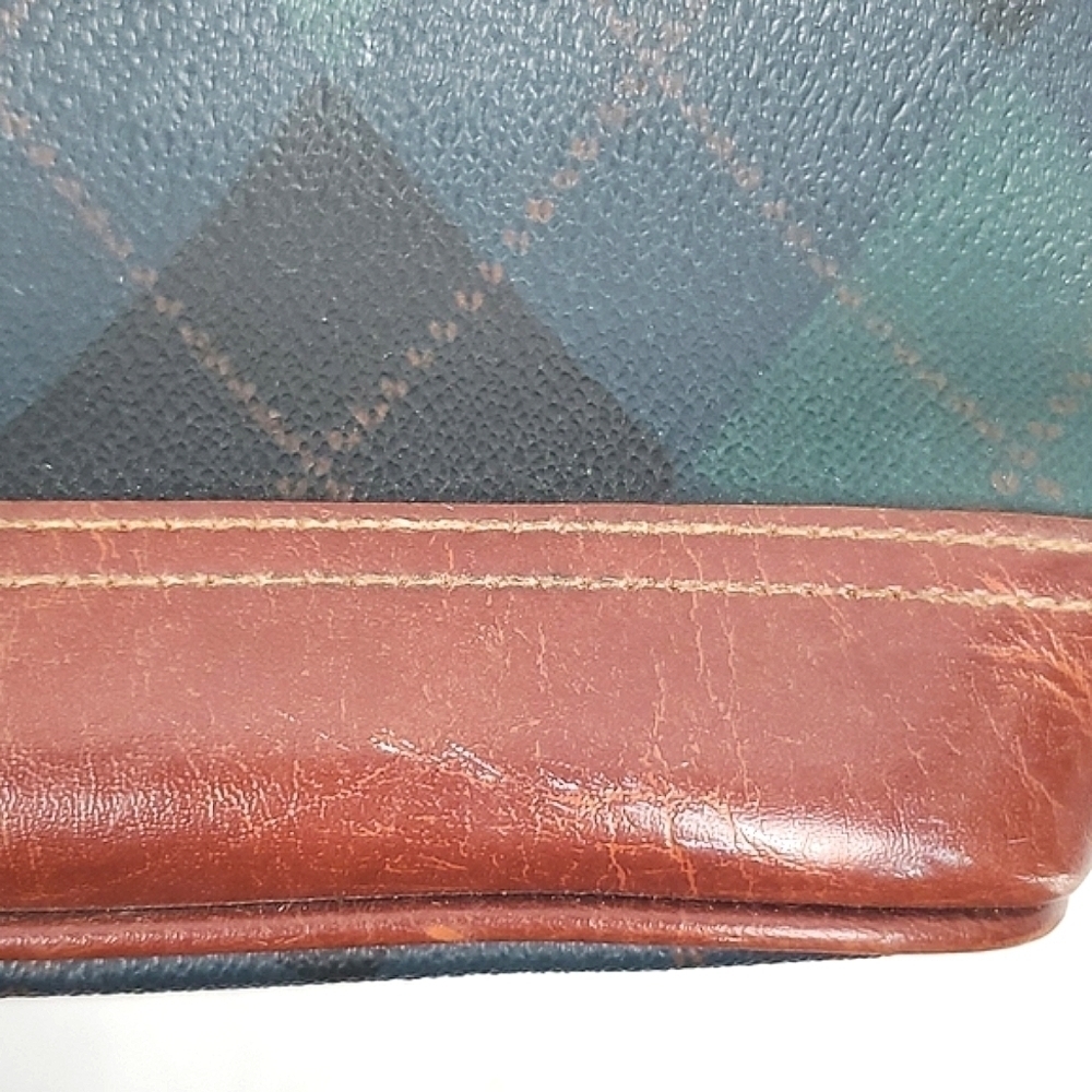 Vintage‎ Carryland Green Argyle Leather Bag - Picture 4 of 7